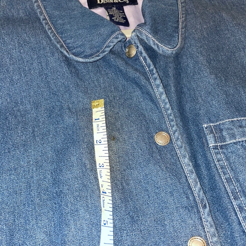Denim & Co. 1X denim embroidered jean jacket vintage style - Picture 9 of 10